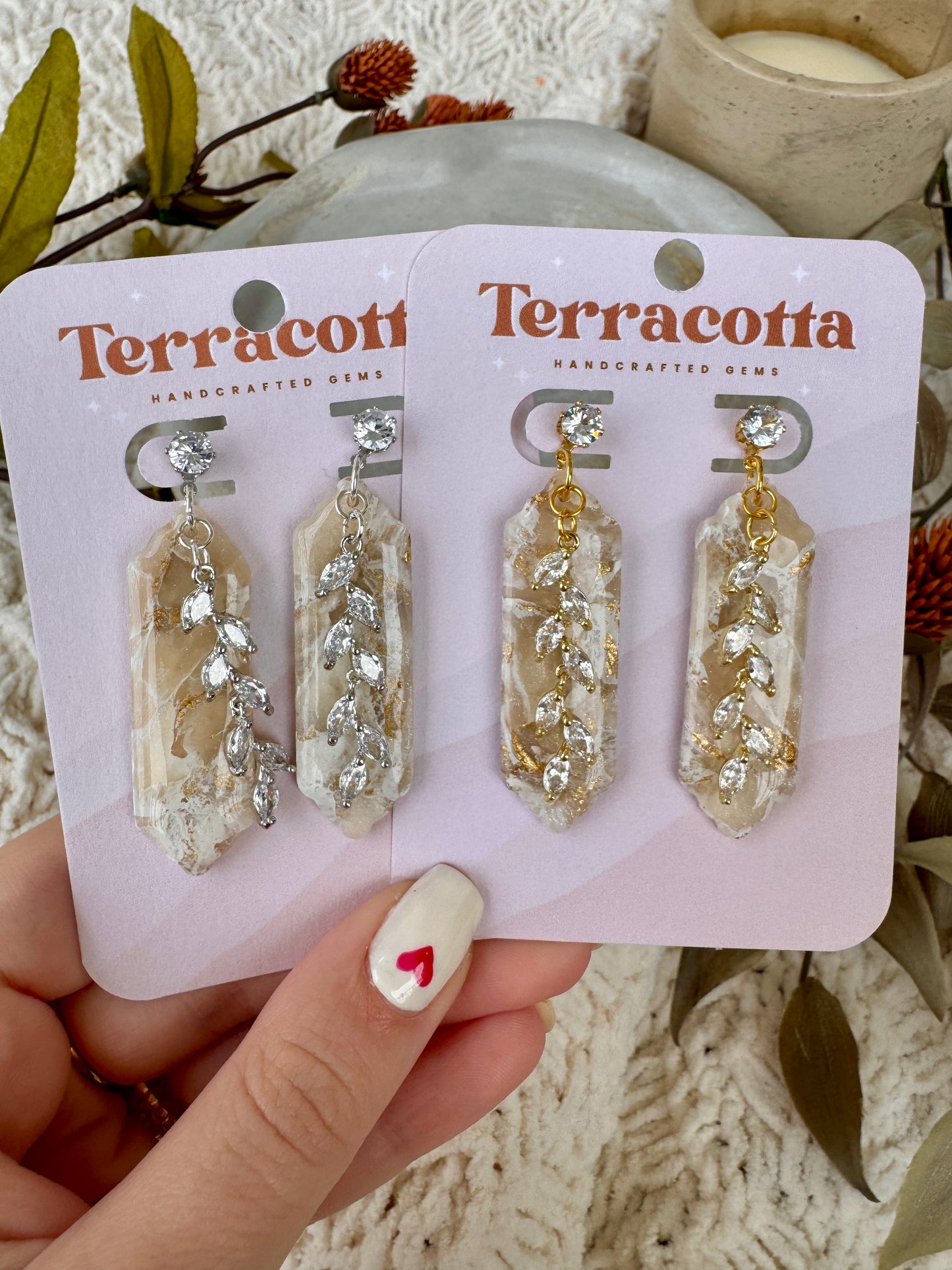 Marble Diamond Dangle