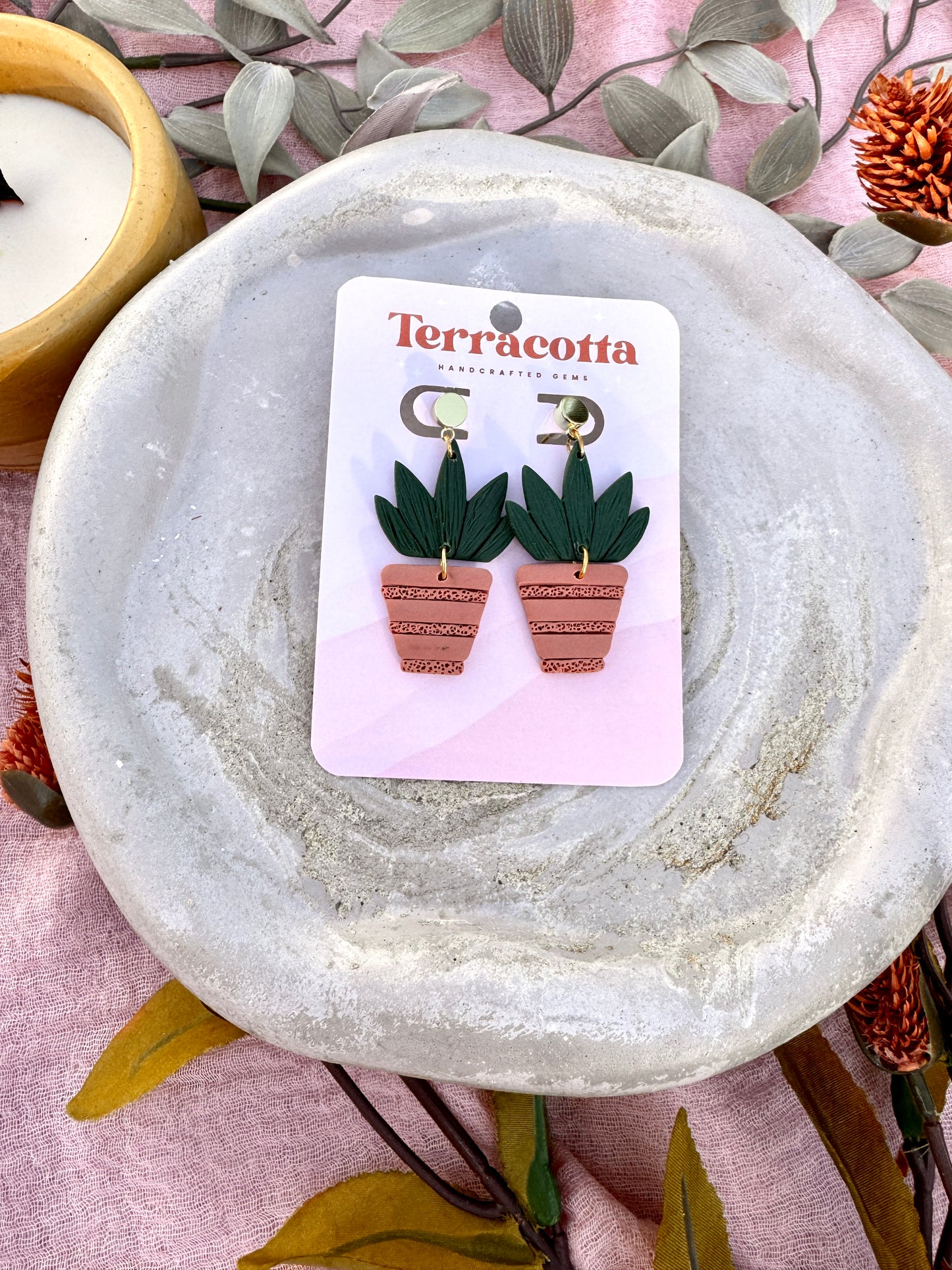 Succulent Plant Earrings