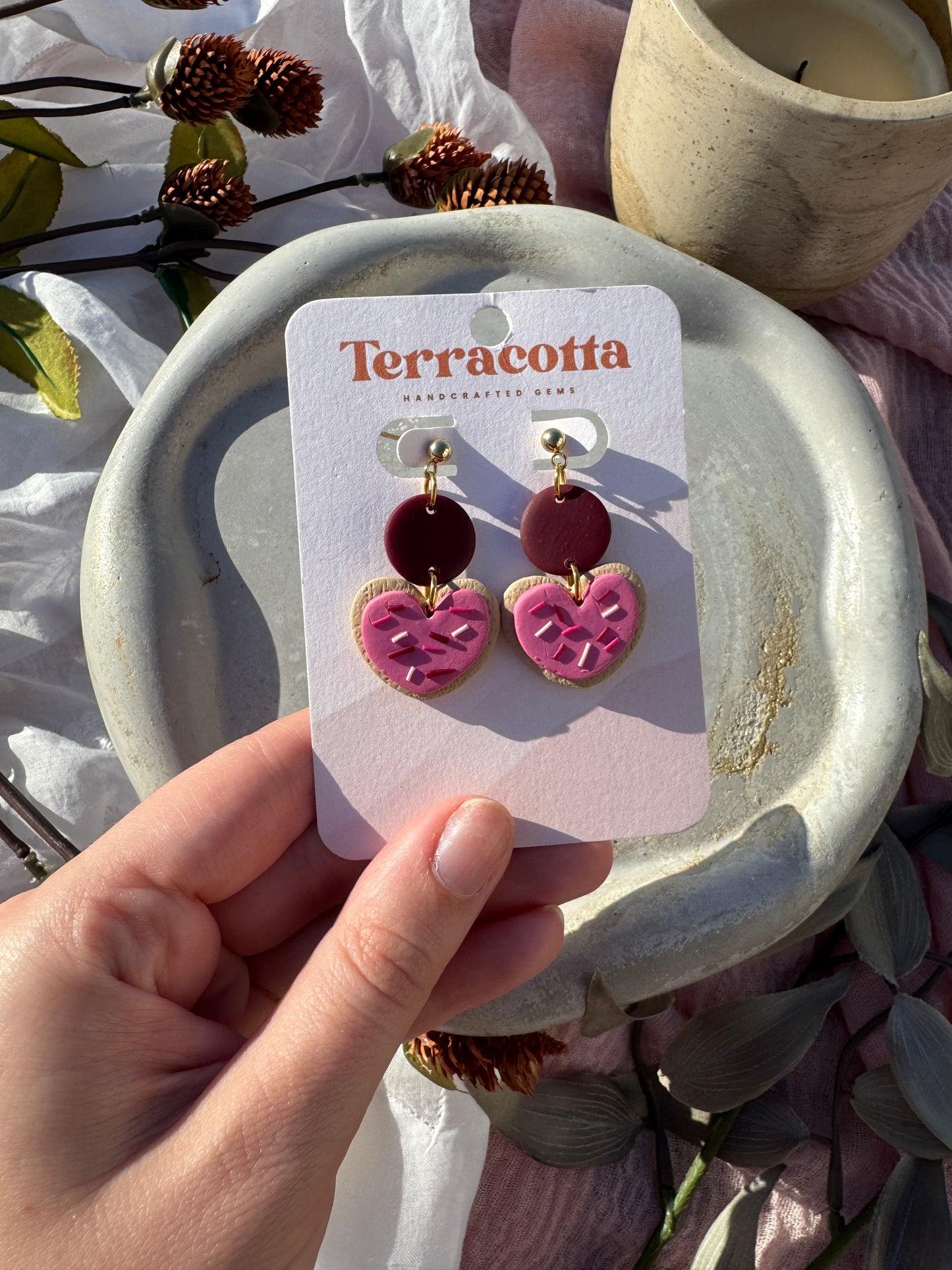 Heart Cookie Dangles