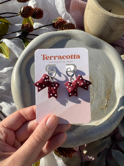 Maroon Pearl Bows