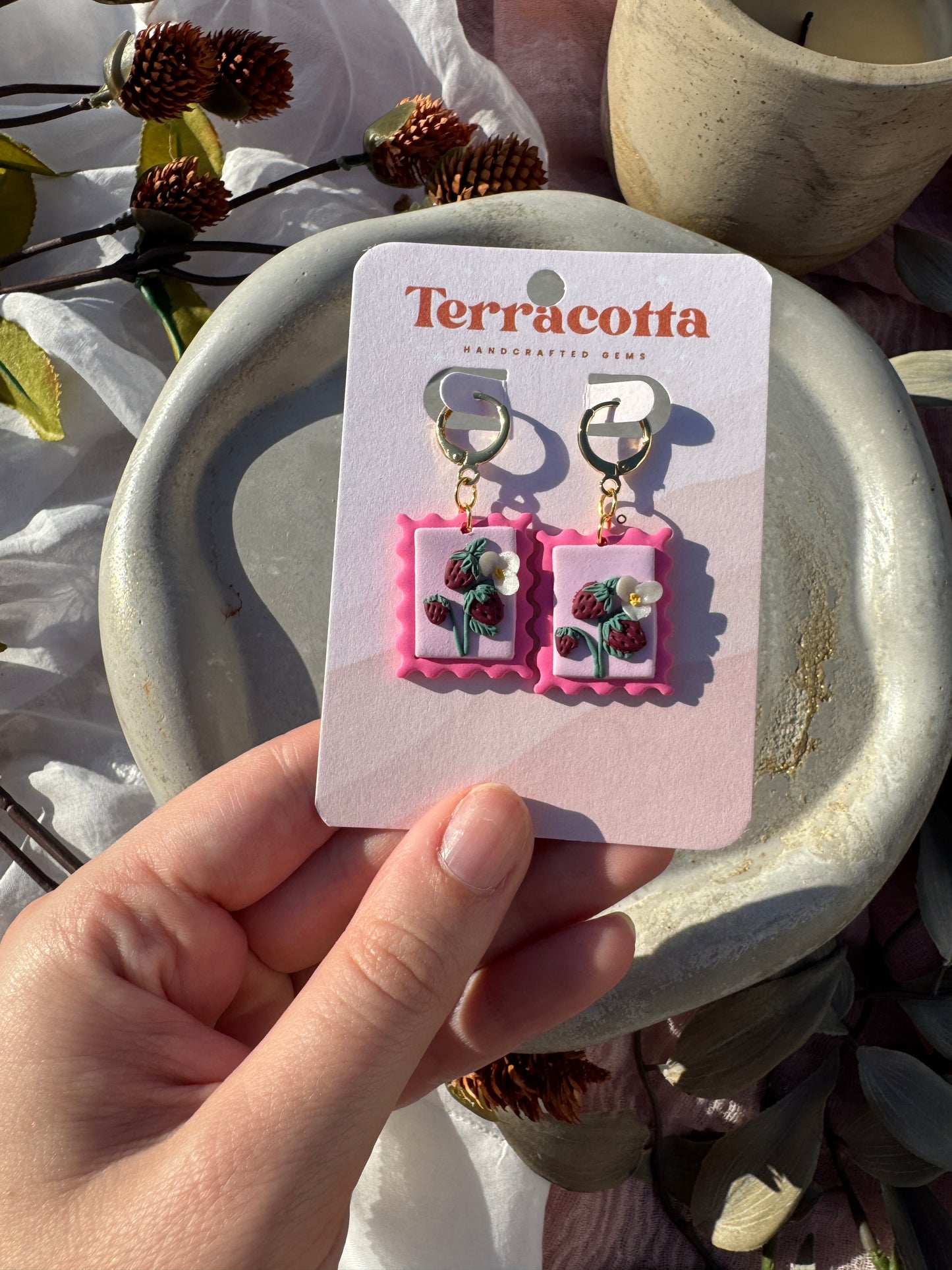Strawberry Stamp Dangles