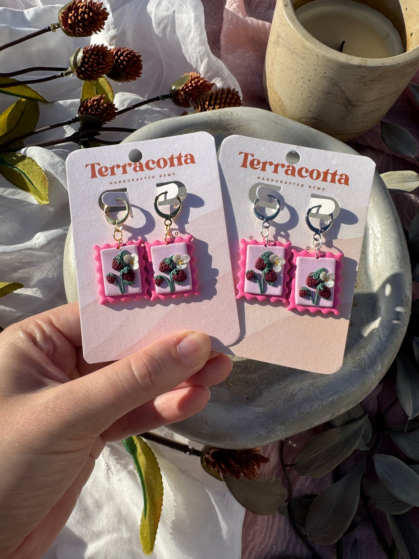 Strawberry Stamp Dangles