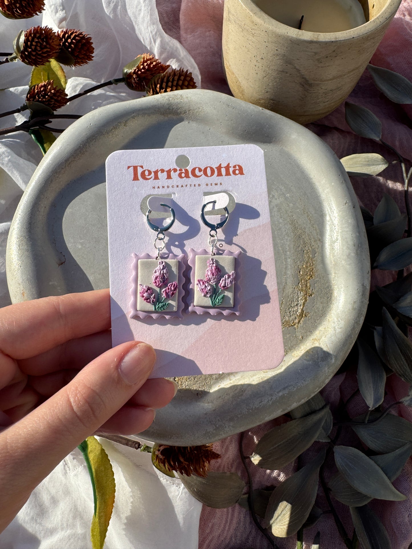 Lavender Stamp Dangles