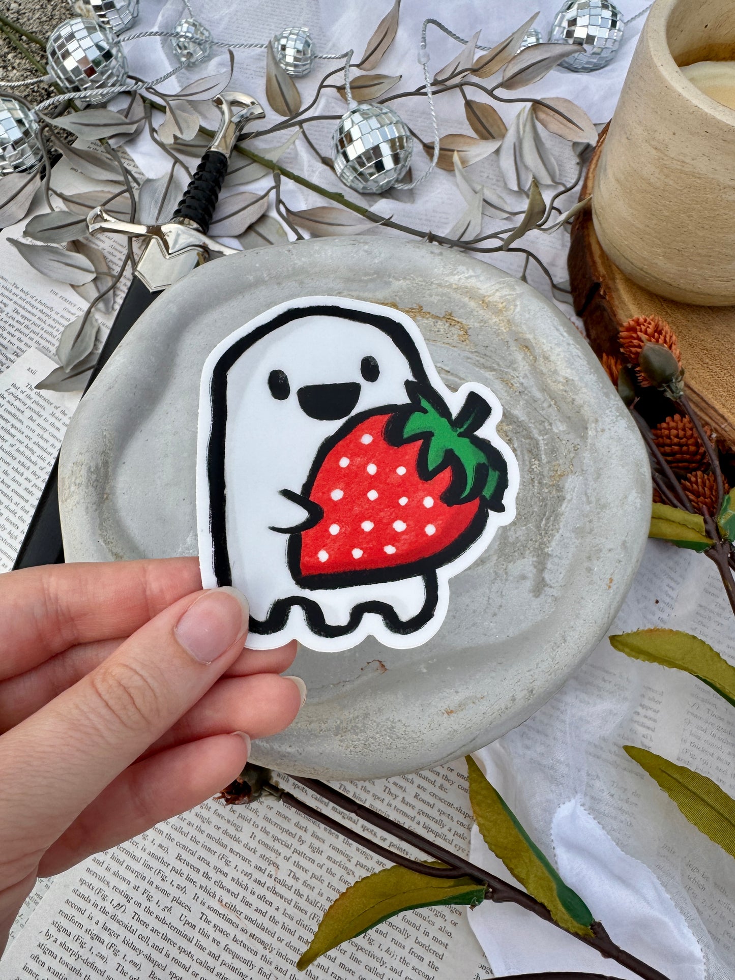 Strawberry Ghost Sticker