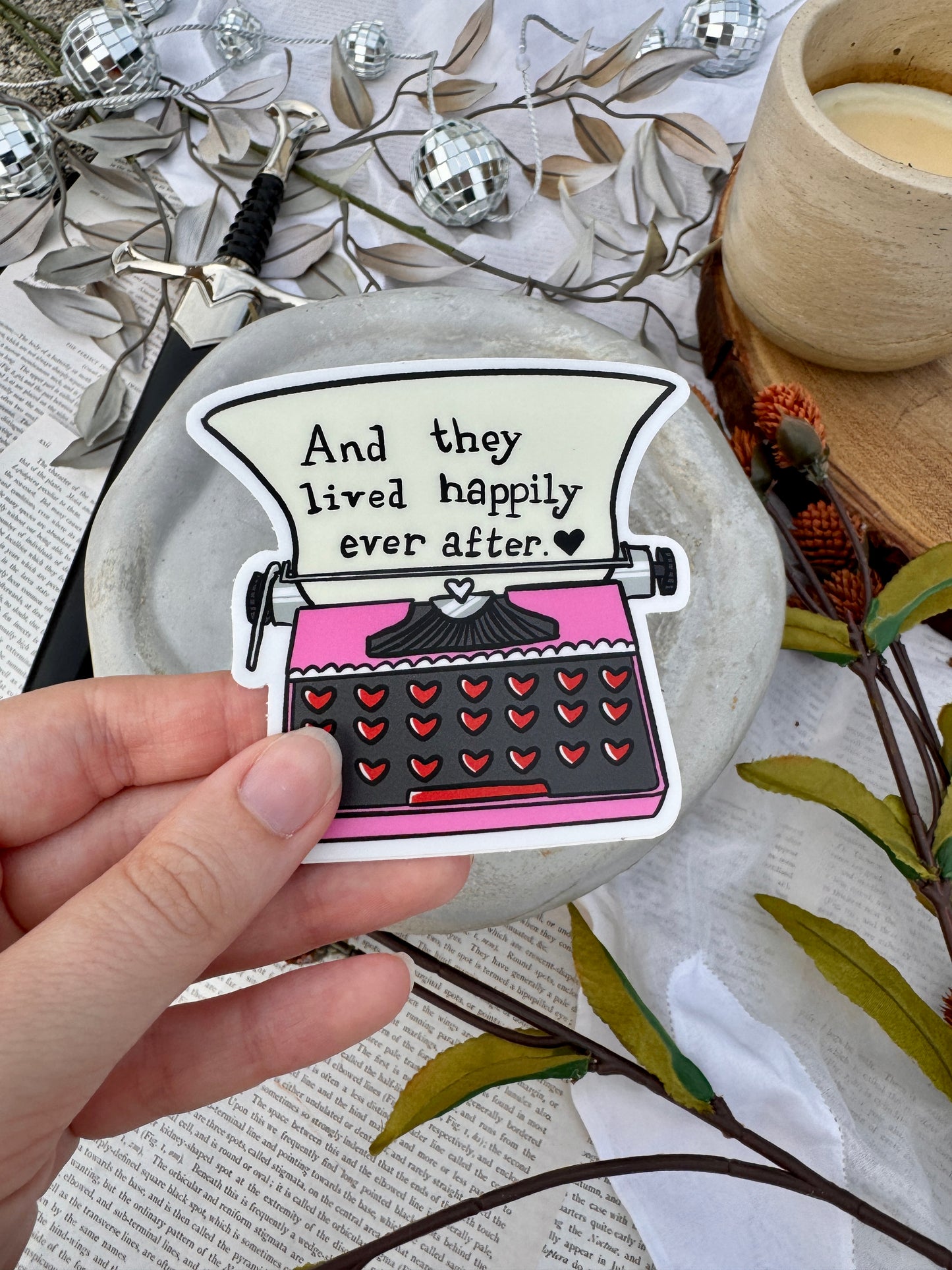 Romance Typewriter Sticker
